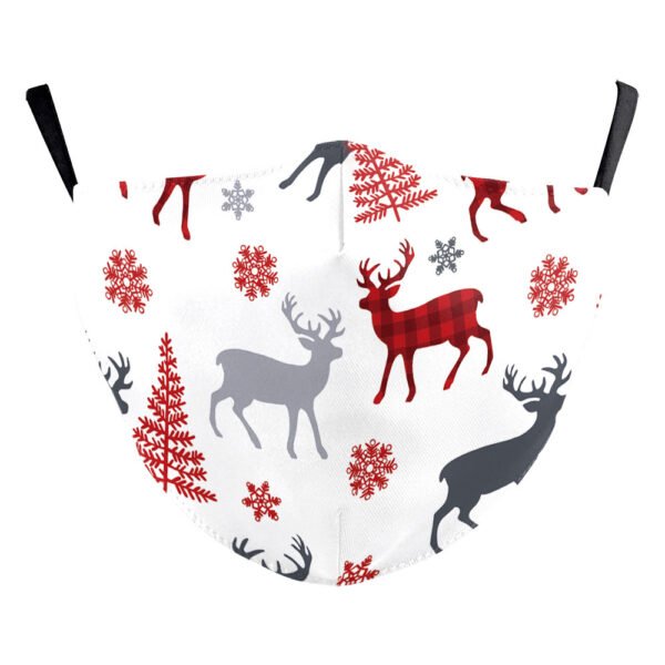 Christmas Green Digital Printing Windproof Double Layer Dustproof Mask - Image 7