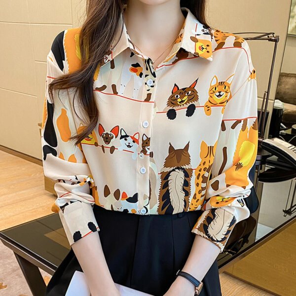 Long Sleeve Chiffon Women's Autumn Clothing Top - Image 3