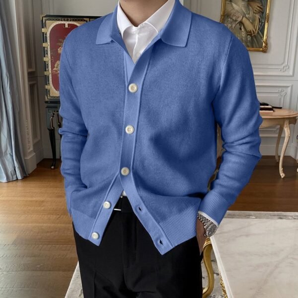 Casual European And American Men's Button Knitted Cardigan - Image 6