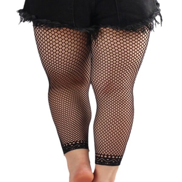 Female Hollowed Out Vertical Striped Fishing Net Socks - Image 5