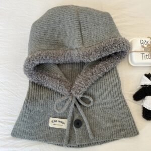 Ice Man Design Fashionable Knitted Drawstring Autumn And Winter Warm Ear Protection Hat