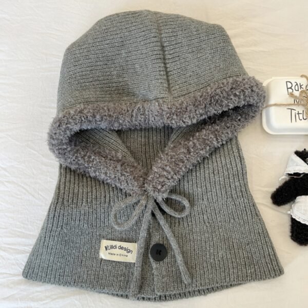 Ice Man Design Fashionable Knitted Drawstring Autumn And Winter Warm Ear Protection Hat