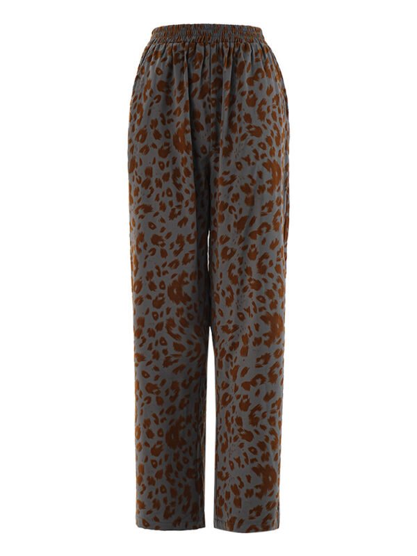 Leopard Print Casual High-end Temperament Suit Wide Leg Pants Two-piece Suit - Image 8