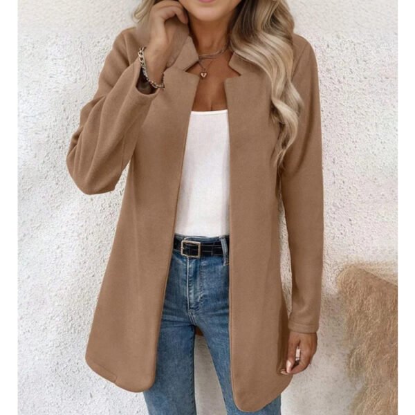 Long Sleeve Commuter Slim-fit Woolen Coat - Image 3