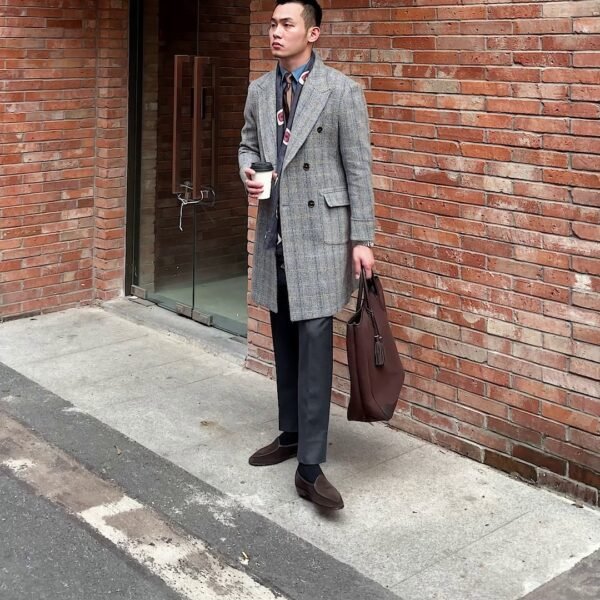 Retro High-quality Wool Plaid Polo Coat - Image 2