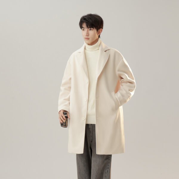 Korean Style Woolen Coat Long Lapel Fashion Solid Color - Image 7