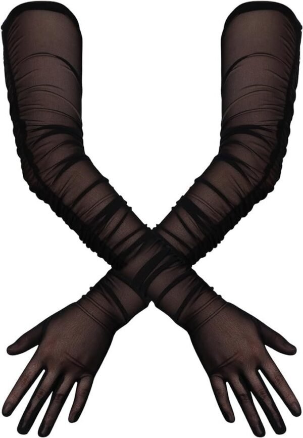 Women's Elegant Long Opera Gloves Mesh Gauze - Image 4