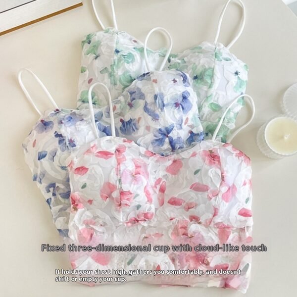 Floral Strap Lace Tube Top Breathable Push Up - Image 6
