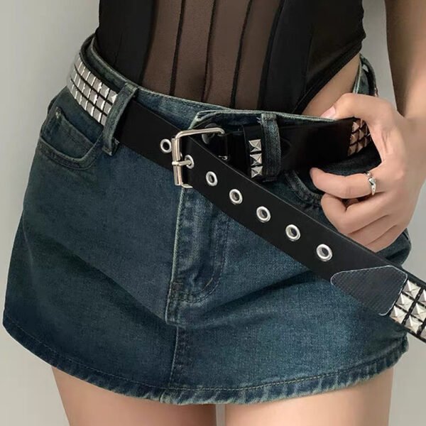 Rivet Belt Rock Trend Punk Bullet Black Belt Men And Women Personality Fashion Hip-hop Accessories - Image 10