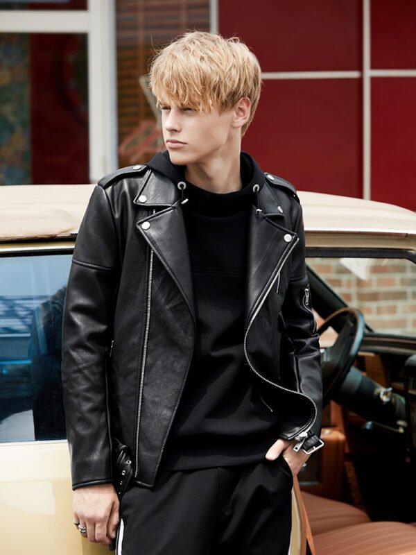 Spring And Autumn New Fleece And Thick Leather Jacket Fashion Brand - Image 4