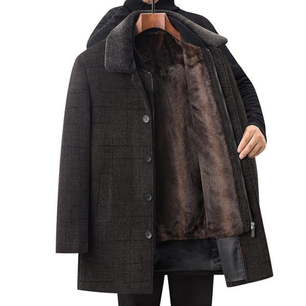 Middle-aged And Elderly Fleece-lined Thickened Detachable Two-piece Coat - Image 2