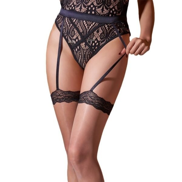 Lace Stockings With Garter Belt Aurora Shiny Lace Stockings Free Shiny Ultra-thin - Image 5