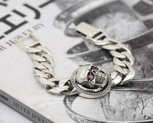 Sterling Silver Ornament S925 Vintage Thai Silver Fashion Hipster Bracelet For Men - Image 3