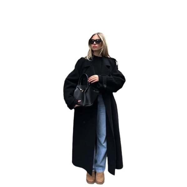 Spring Women's Trench Elegant Lapel Large Coat - Image 5
