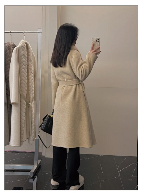 Alpaca Fleecefiber Coat Detachable Fox Fur Collar - Image 9