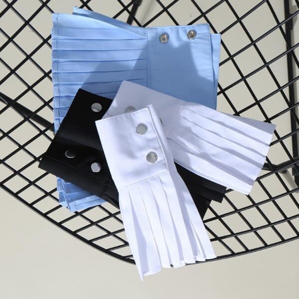 Pure Color All-matching Fake Cufflinks Sleeves Pleated Flare Sleeve Decoration - Image 2