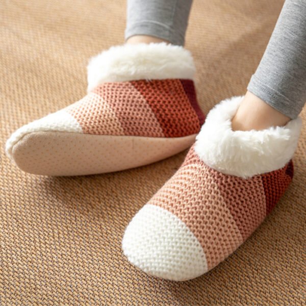 Women's Color-matching Knitted Plush Floor Socks Home Indoor Warm Non-slip Carpet Socks Winter Fashion - Image 5