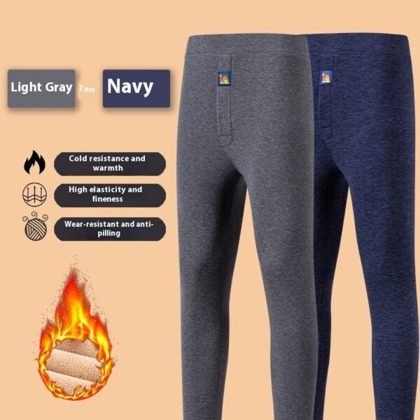 Men's Plus-sized Fleece-lined Camel Velvet Keep Warm High Waist Winter Stretch Thick Leggings