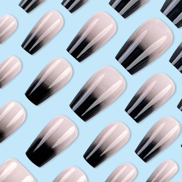 Black And White Gradient Ballet Nail Tips - Image 2