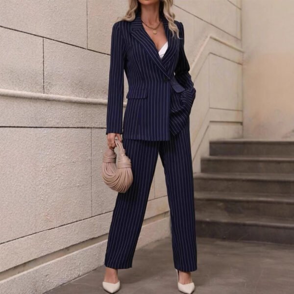 Striped High-end Fashion Elegant Suit - Image 4