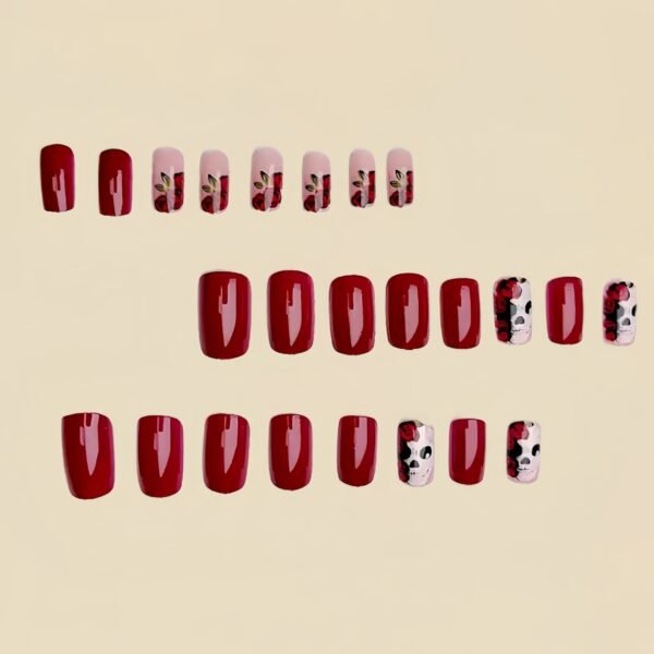 Halloween Nail Stickers Wine Red Shiny Patch - Image 3