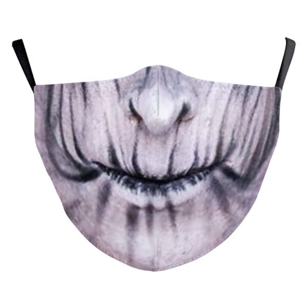 Halloween Carnival Digital Printing Funny Clown Face Double Layer Dust Mask - Image 9