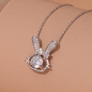 Rabbit Necklace S925 Sterling Silver Female Student Korean Style