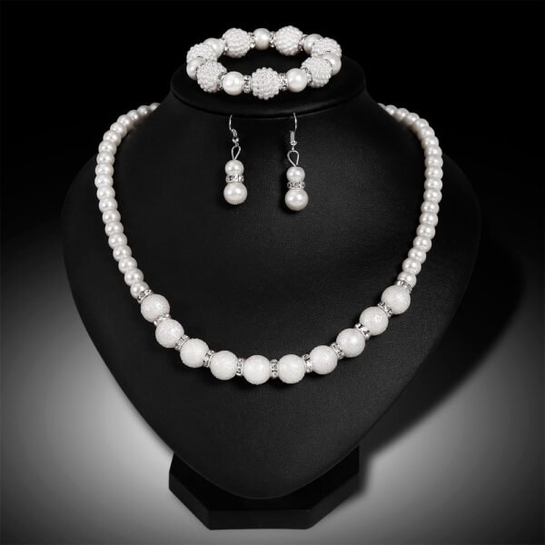 The Bride Wedding Earrings Necklace Three Piece Suit Danbi Pearl Necklace Jewelry. - Image 6