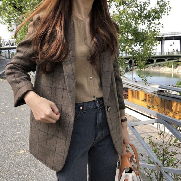 Slim Fit All-matching Long Sleeve Suit Women's Coat - Image 2