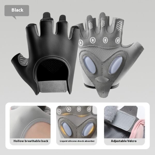 Women's Half Finger Training Thickened Liquid Silicone Fitness Gloves - Image 6