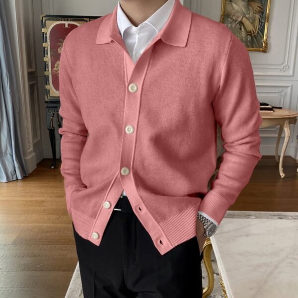 Casual European And American Men's Button Knitted Cardigan - Image 9