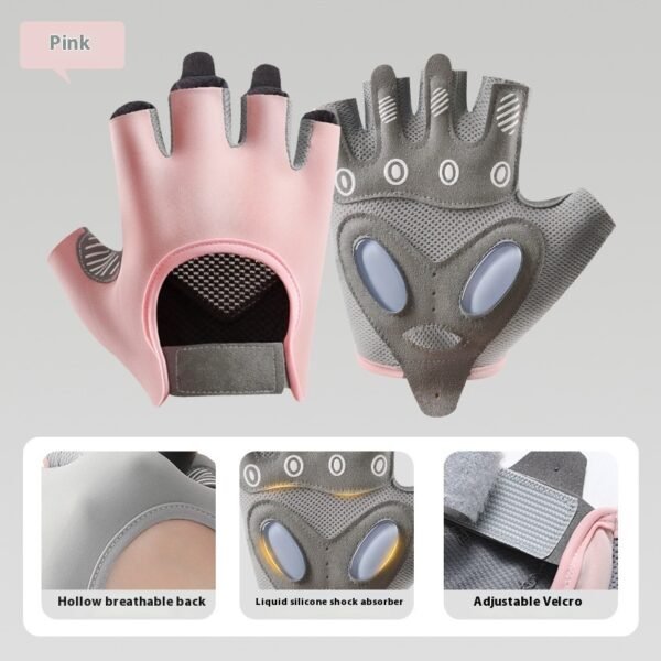 Women's Half Finger Training Thickened Liquid Silicone Fitness Gloves - Image 8