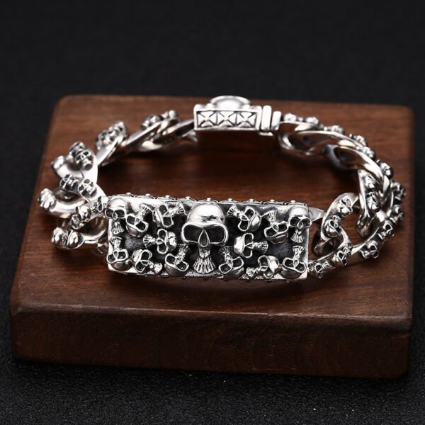S925 Sterling Silver Men's Personalized Hip Hop Style Eternal Vine Pig Nose Bracelet - Image 3