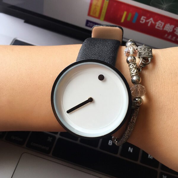 Simple creative concept personality without pointer Korean fashion movement student tide neutral male and female quartz lovers Watch - Image 5