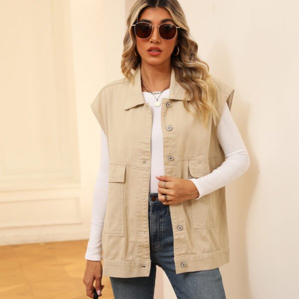 Denim Vest With Big Pockets - Image 6