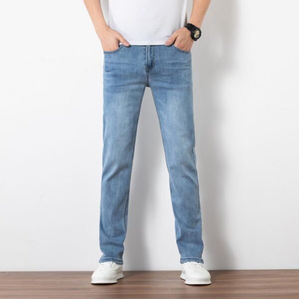 Loose Youth Straight Slim Fit Elastic Trend Men's Jeans - Image 6