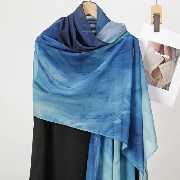 High-grade Watercolor Digital Printing Autumn And Summer Sun Protection Scarf Shawl - Image 4