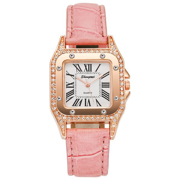 Square Diamond Belt Women's Watch Simple Roman Numerals - Image 4