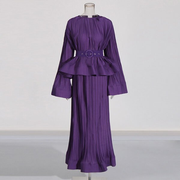 Fashion Two-piece Suit Patchwork Ruffled Top Suit - Image 3