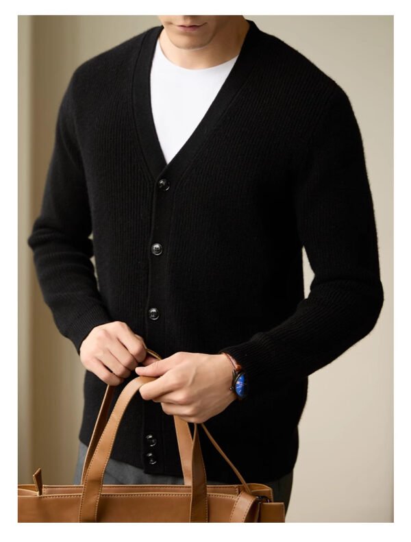 Wool Warm Cardigan Knitted Coat V-neck Casual American Men's Clothing Autumn And Winter - Image 5