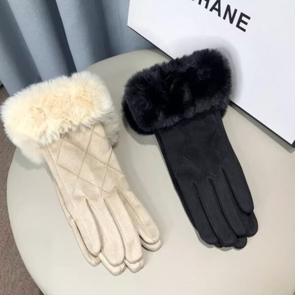 Fleece Lined Padded Warm Keeping Touch Screen Gloves Outdoor Cold-proof Gloves - Image 2