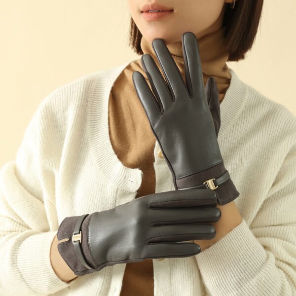 Warm-keeping And Cold-proof Plus Suede Velvet Gloves - Image 3