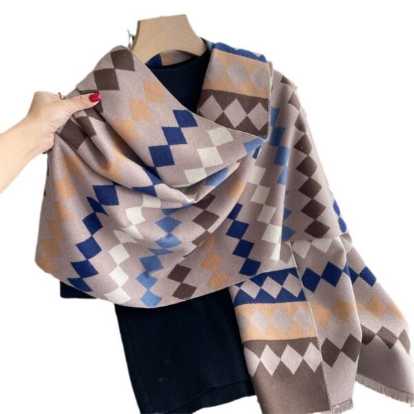 Cashmere-like Skin-friendly Short Tassel Scarf - Image 5