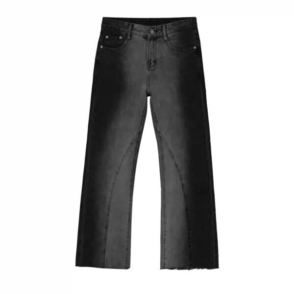 Contrast Color Tie-dye Gradient Jeans Slightly Flared Casual Pants - Image 3