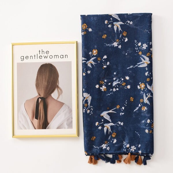 All-matching Tassel Decorative Shawl Cotton And Linen Feel Scarf - Image 2
