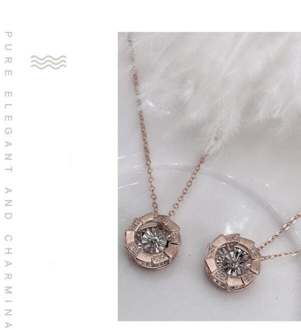 Rose Gold Pulsatile Heart Diamond Pendant Clavicle Chain - Image 6