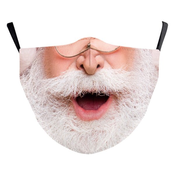 Christmas Beard Digital Printing Face Creative Double-layer Dust Mask - Image 5