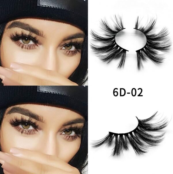 Nethong 25mm mink false eye lashes 6D three-dimensional messy cross-eye lashes Europe and the United States cross-border for eye lashes - Image 2
