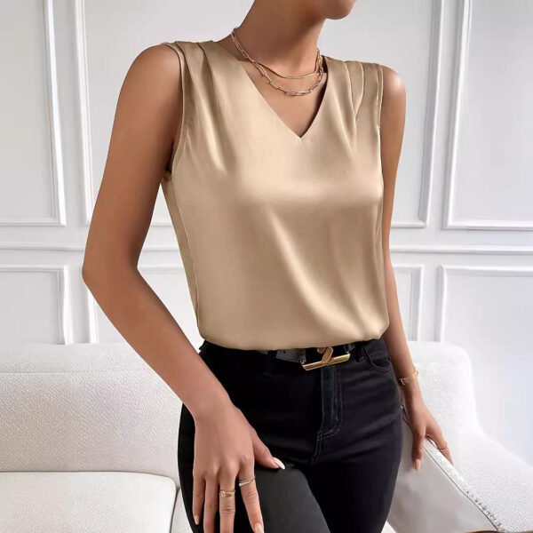 Women's Satin Temperament Commute Vest Bottoming Top - Image 4
