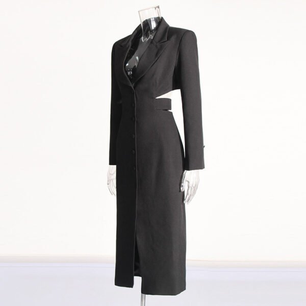 Long Shirt Midriff Outfit Design High Sense Solid Color Suit Coat For Women Autumn - Image 3